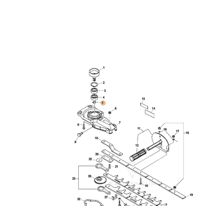 ECHO part 90070100014 — IPL diagram snippet (6x zoom, amber highlight)