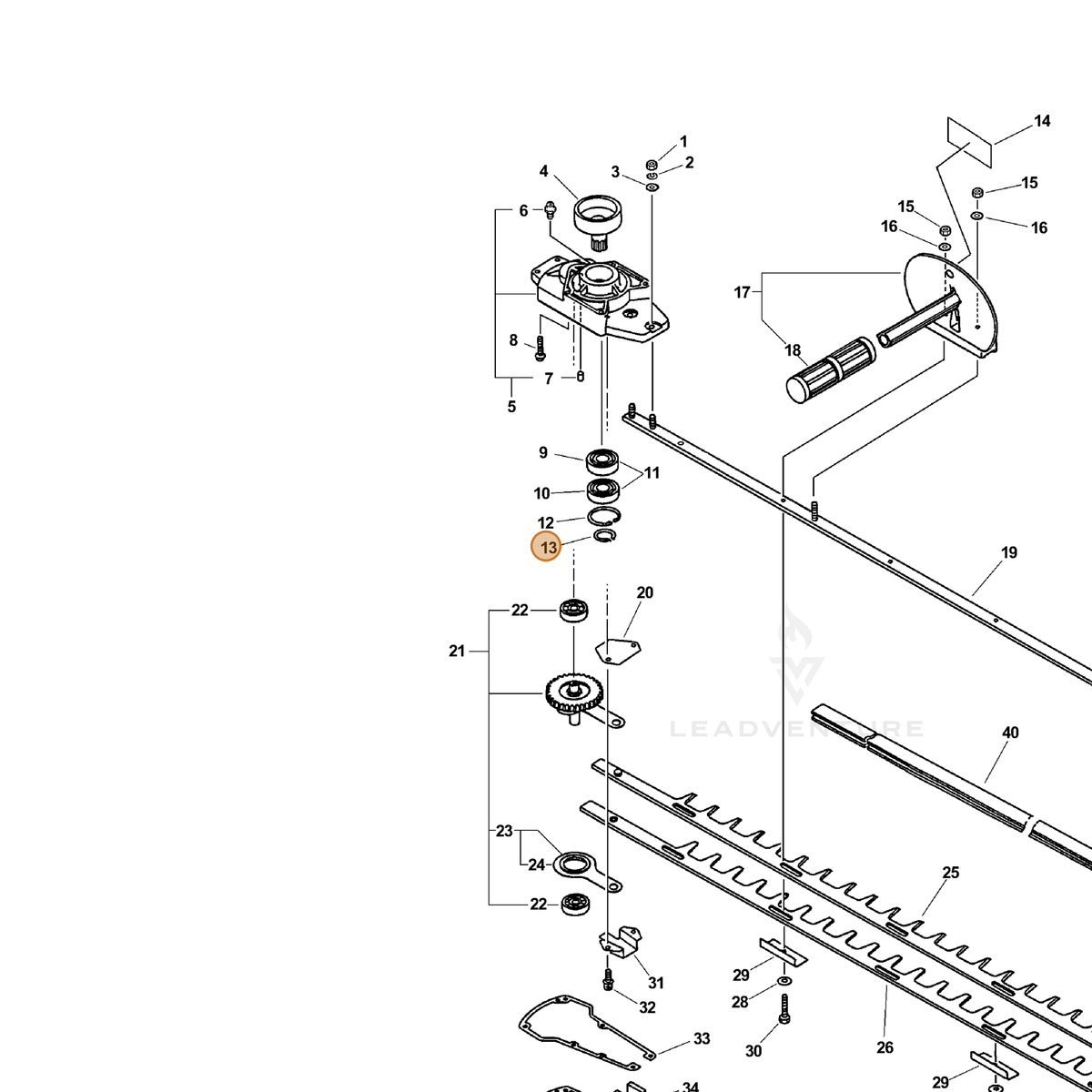 ECHO part 90070100016 — IPL diagram snippet (6x zoom, amber highlight)