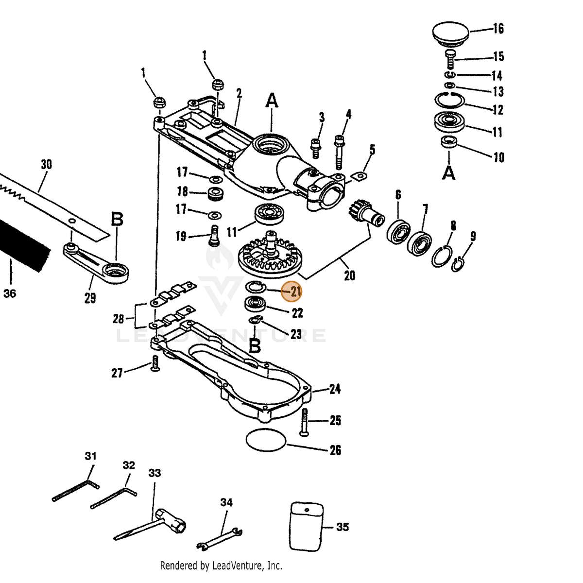 ECHO part 90070200019 — IPL diagram snippet (6x zoom, amber highlight)