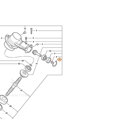 ECHO part 90070200022 — IPL diagram snippet (6x zoom, amber highlight)