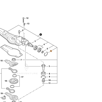 ECHO part 90070200024 — IPL diagram snippet (6x zoom, amber highlight)