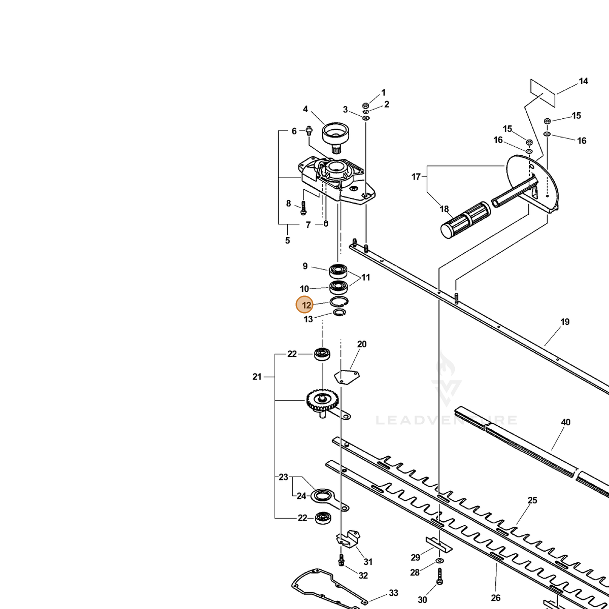ECHO part 90070200037 — IPL diagram snippet (6x zoom, amber highlight)