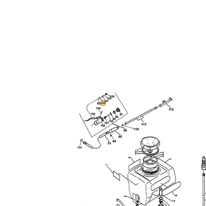 ECHO part 90070300002 — IPL diagram snippet (6x zoom, amber highlight)