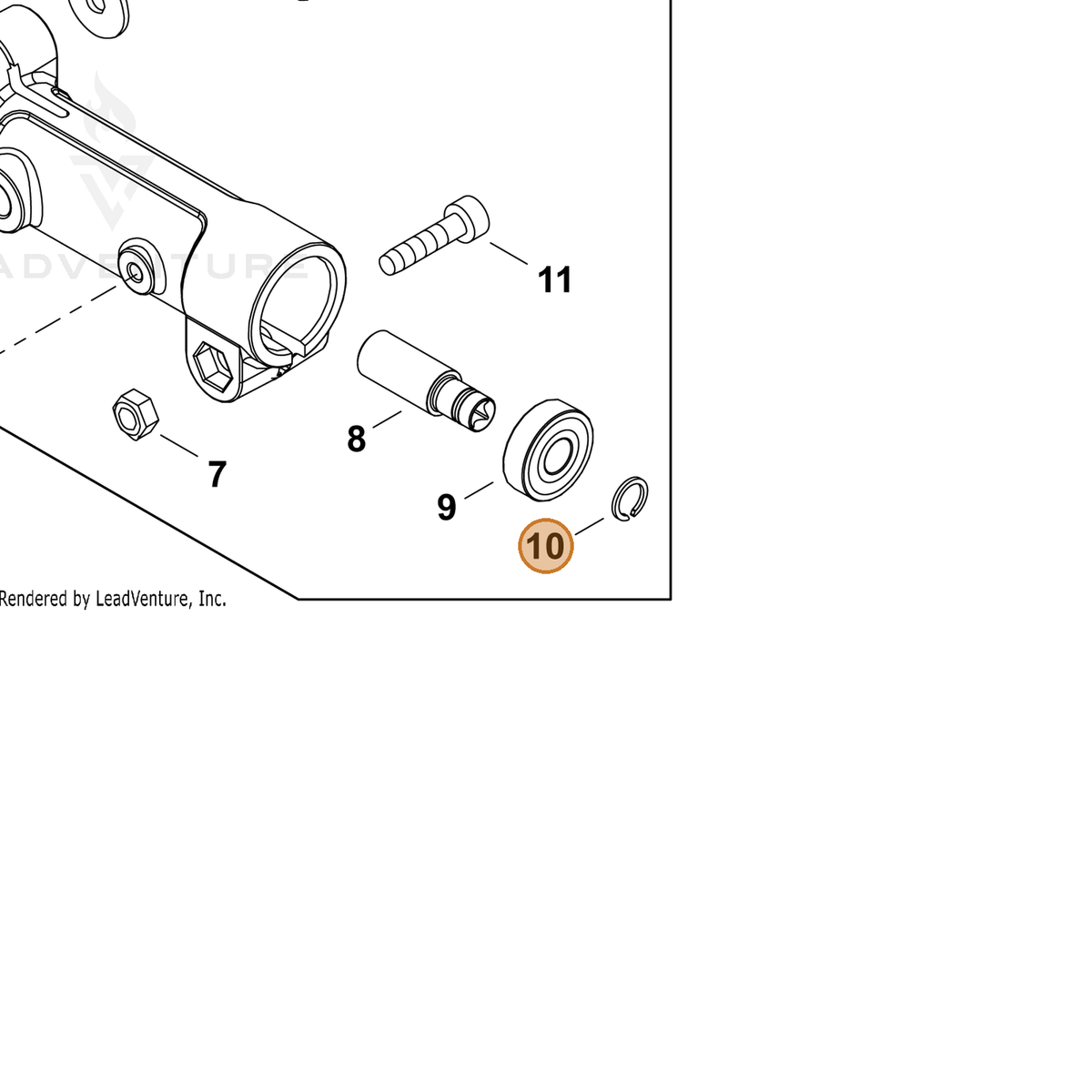 ECHO part 90070600009 — IPL diagram snippet (6x zoom, amber highlight)