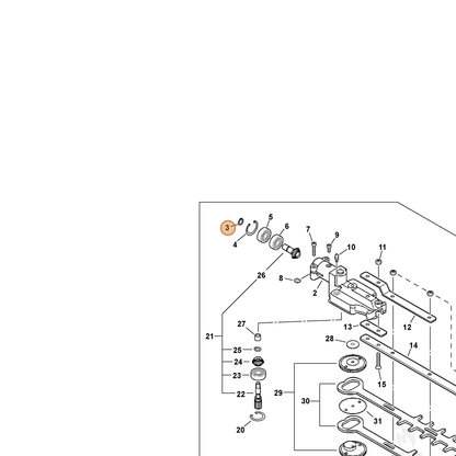 ECHO part 90070600012 — IPL diagram snippet (6x zoom, amber highlight)