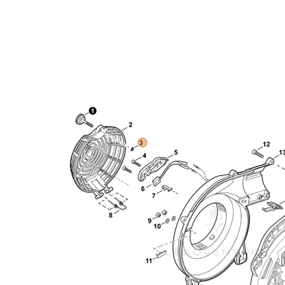 ECHO part 90072000003 — IPL diagram snippet (6x zoom, amber highlight)