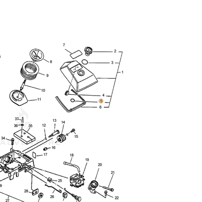 ECHO part 90072000011 — IPL diagram snippet (6x zoom, amber highlight)
