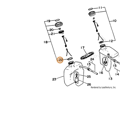 ECHO part 90072000022 — IPL diagram snippet (6x zoom, amber highlight)