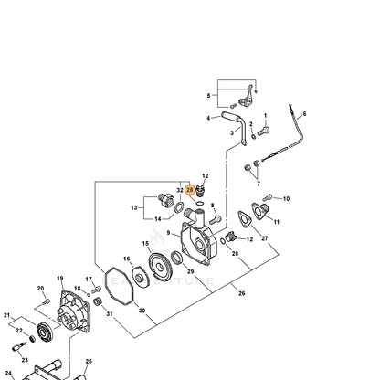 ECHO part 90072000024 — IPL diagram snippet (6x zoom, amber highlight)