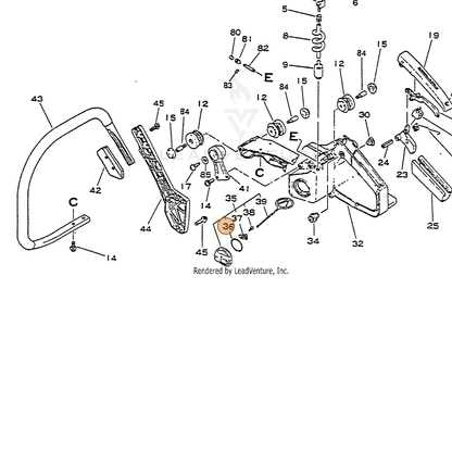 ECHO part 90072000029 — IPL diagram snippet (6x zoom, amber highlight)