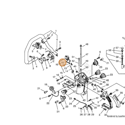 ECHO part 90072000032 — IPL diagram snippet (6x zoom, amber highlight)