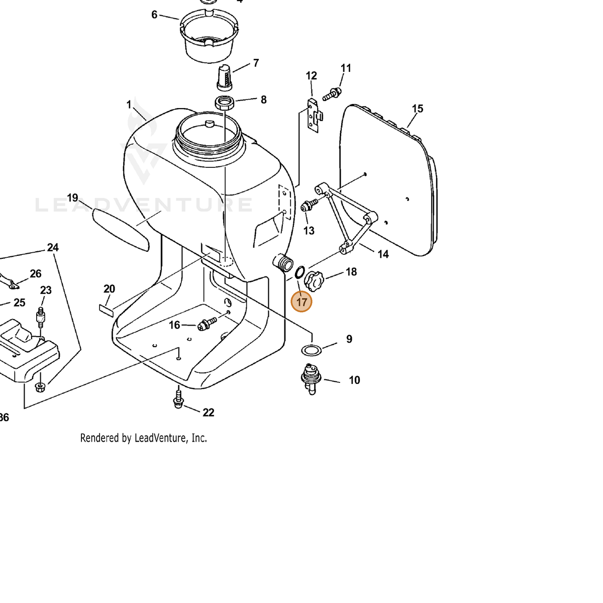 ECHO part 90072030028 — IPL diagram snippet (6x zoom, amber highlight)