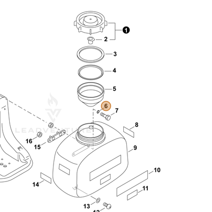 ECHO part 90072200100 — IPL diagram snippet (6x zoom, amber highlight)