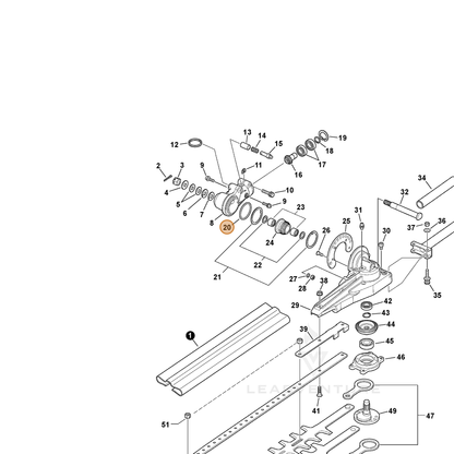 ECHO part 90072400032 — IPL diagram snippet (6x zoom, amber highlight)
