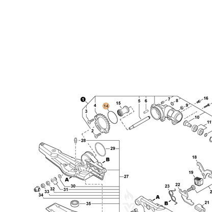 ECHO part 90072400035 — IPL diagram snippet (6x zoom, amber highlight)