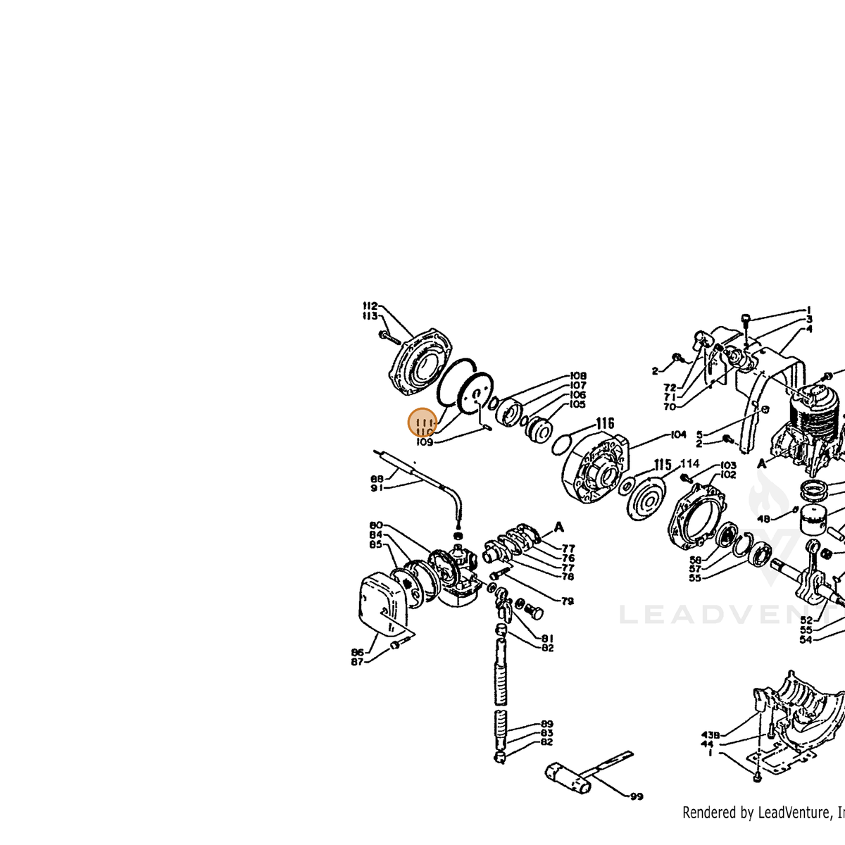 ECHO part 90072430067 — IPL diagram snippet (6x zoom, amber highlight)