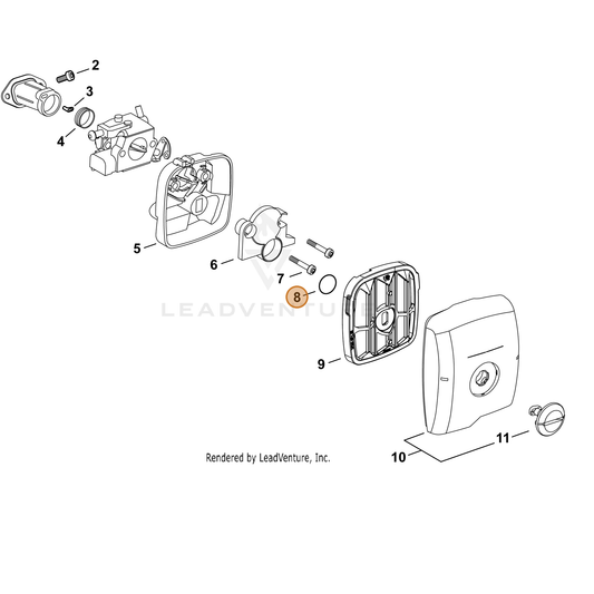 Echo part 90072501014 — IPL diagram snippet (6x zoom, amber highlight)