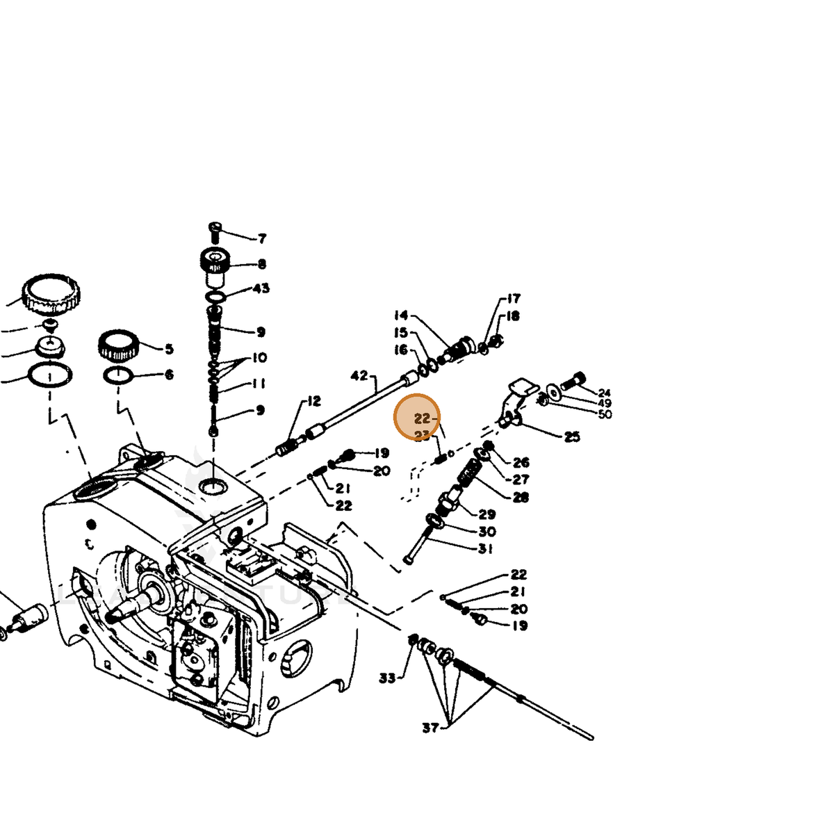 ECHO part 90073109064 — IPL diagram snippet (6x zoom, amber highlight)
