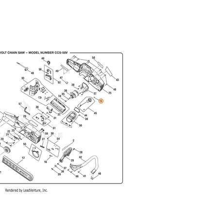 ECHO part 900777001 — IPL diagram snippet (6x zoom, amber highlight)