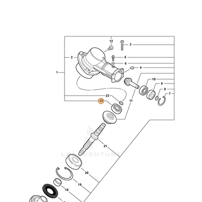 ECHO part 90080000609 — IPL diagram snippet (6x zoom, amber highlight)