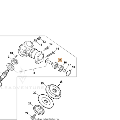 ECHO part 90080006000 — IPL diagram snippet (6x zoom, amber highlight)
