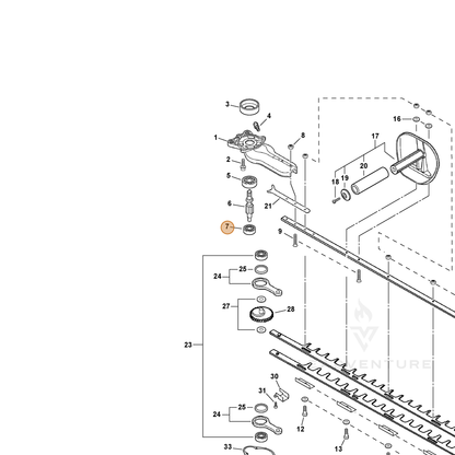 ECHO part 90080400608 — IPL diagram snippet (6x zoom, amber highlight)