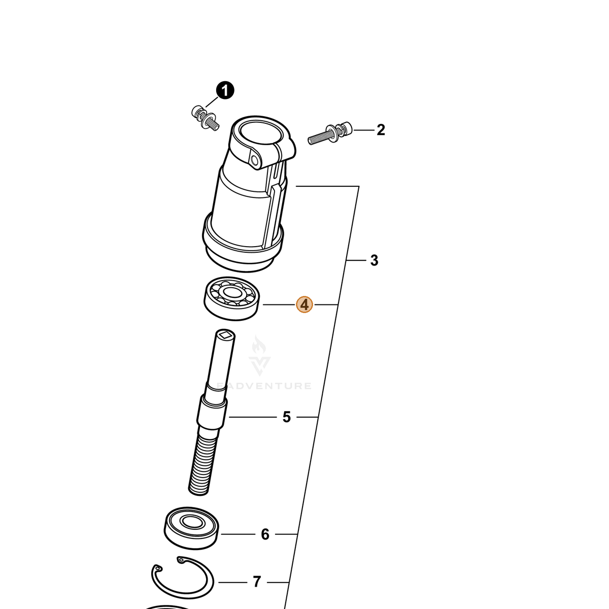 ECHO part 90081006200 — IPL diagram snippet (6x zoom, amber highlight)