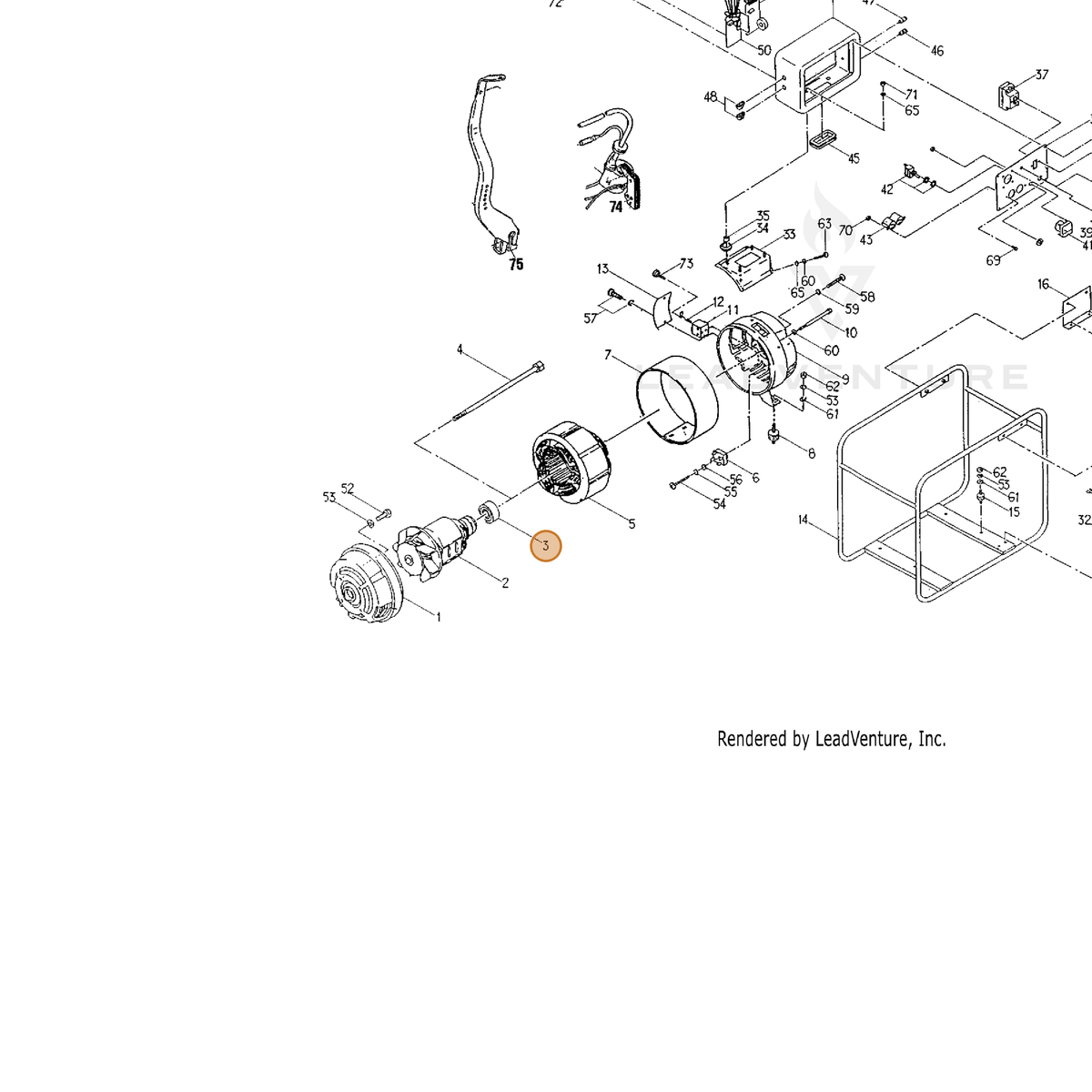 ECHO part 90081006205 — IPL diagram snippet (6x zoom, amber highlight)