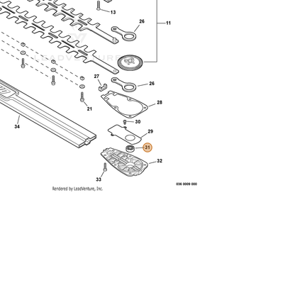 ECHO part 90081400628 — IPL diagram snippet (6x zoom, amber highlight)