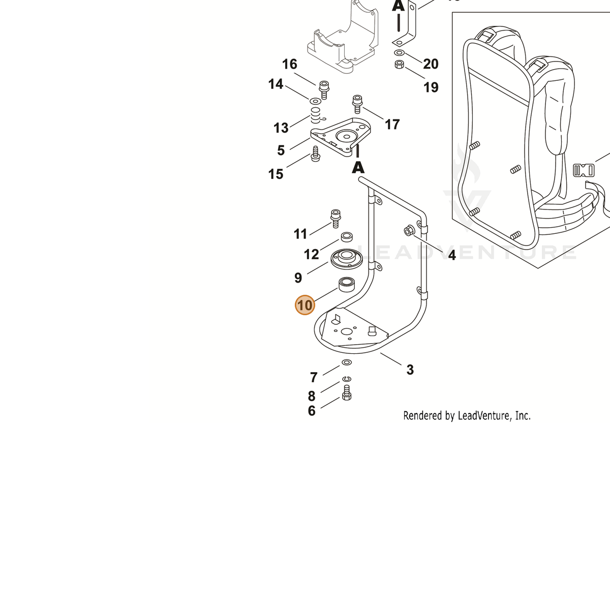 ECHO part 90081406202 — IPL diagram snippet (6x zoom, amber highlight)