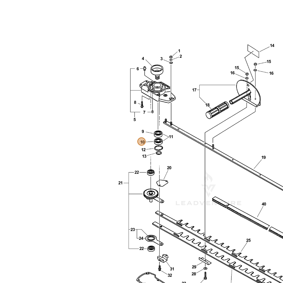 ECHO part 90085506904 — IPL diagram snippet (6x zoom, amber highlight)