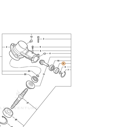 ECHO part 90085806900 — IPL diagram snippet (6x zoom, amber highlight)