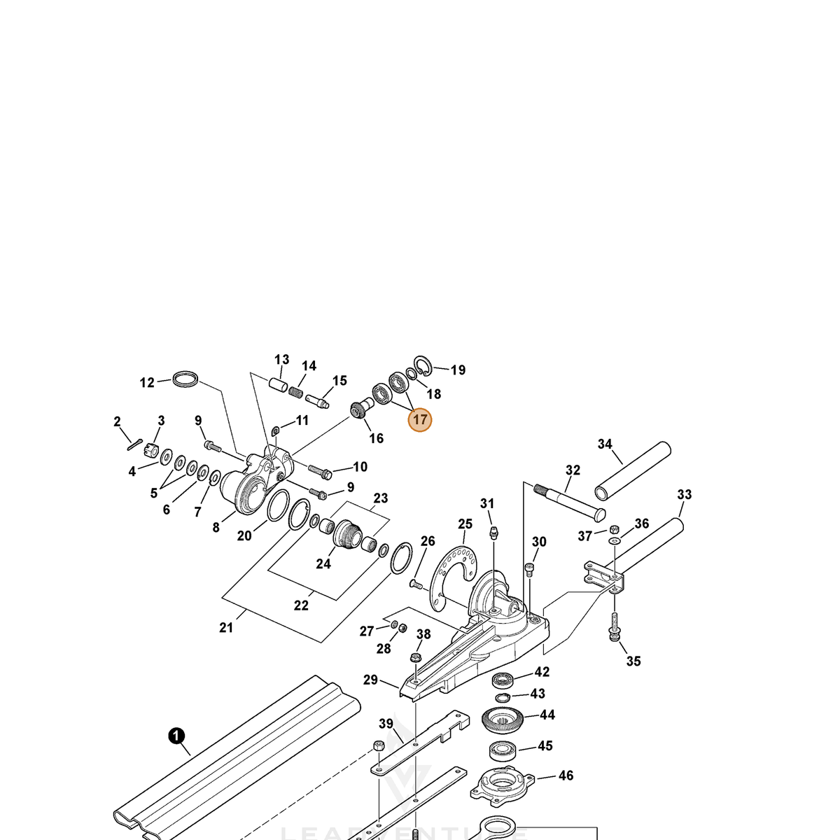 ECHO part 90085906900 — IPL diagram snippet (6x zoom, amber highlight)