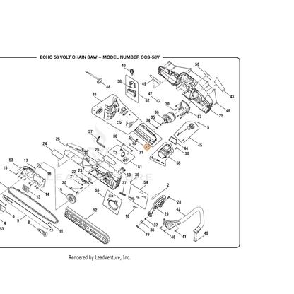 ECHO part 900876003 — IPL diagram snippet (6x zoom, amber highlight)