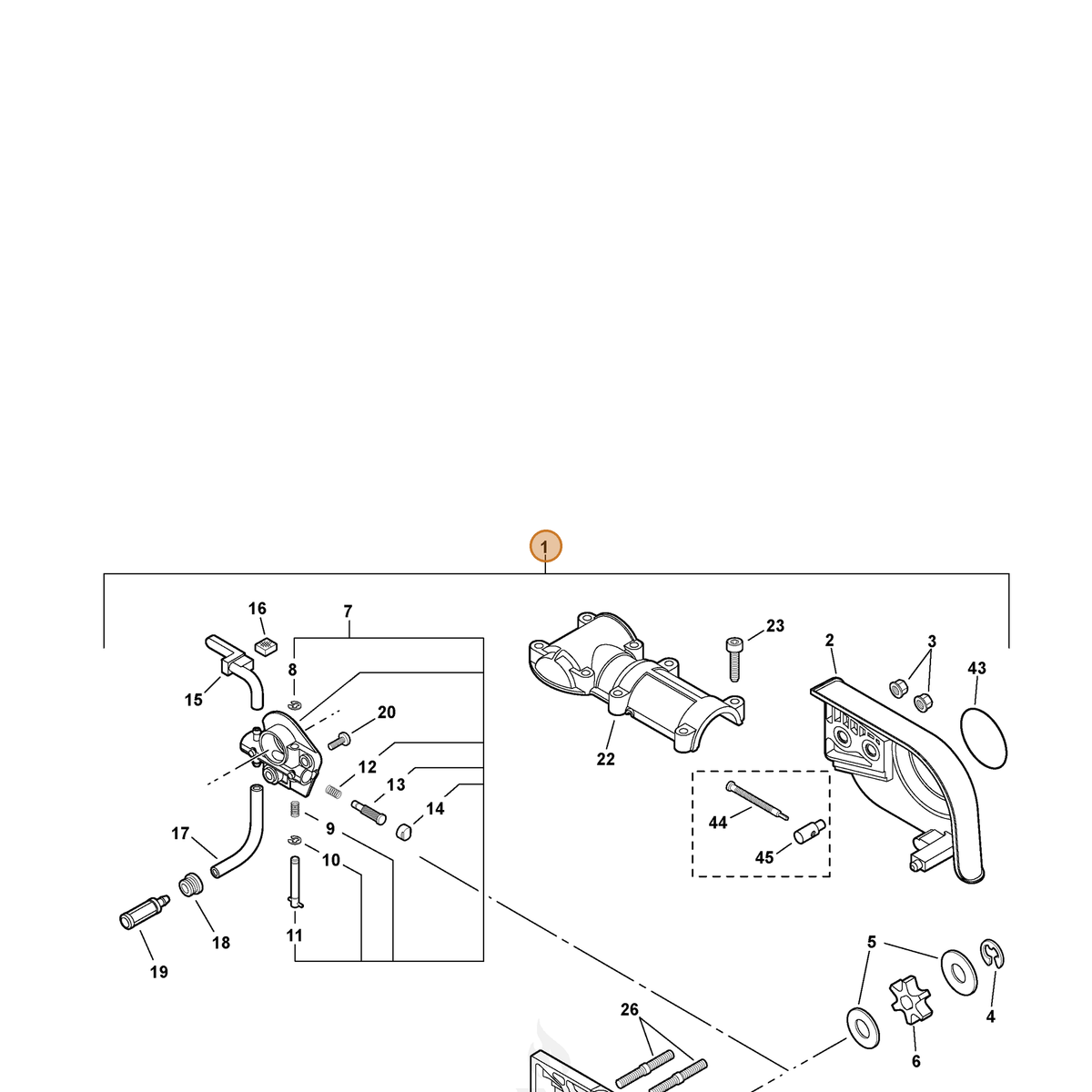 ECHO part 90094 — IPL diagram snippet (6x zoom, amber highlight)