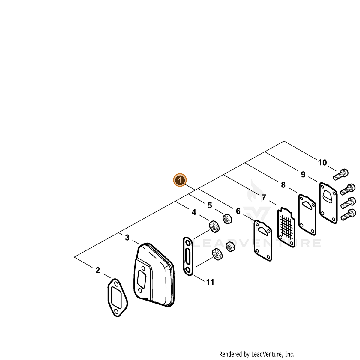 ECHO part 90096 — IPL diagram snippet (6x zoom, amber highlight)