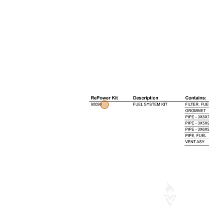 ECHO part 90098Y — IPL diagram snippet (6x zoom, amber highlight)