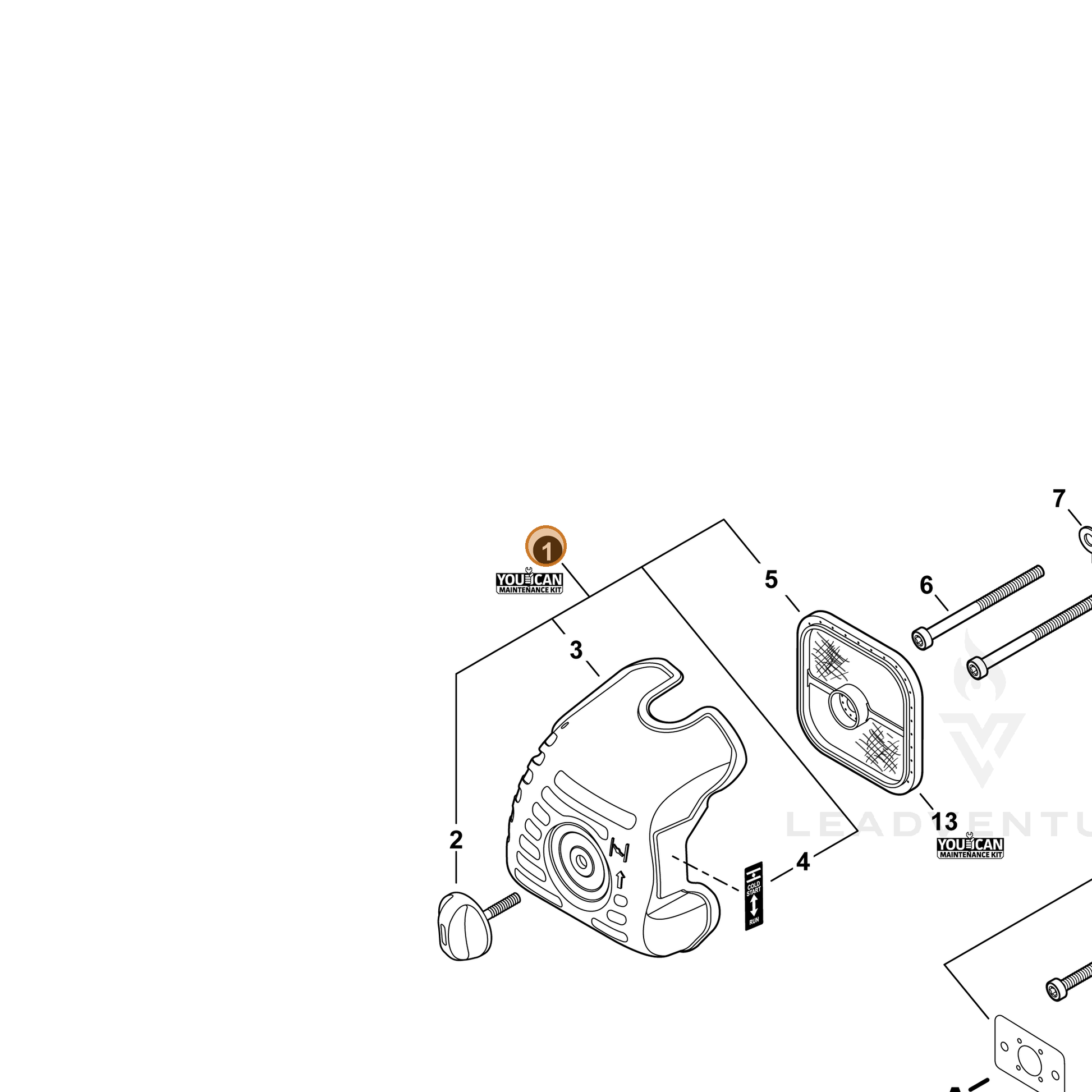 ECHO part 90116Y — IPL diagram snippet (6x zoom, amber highlight)