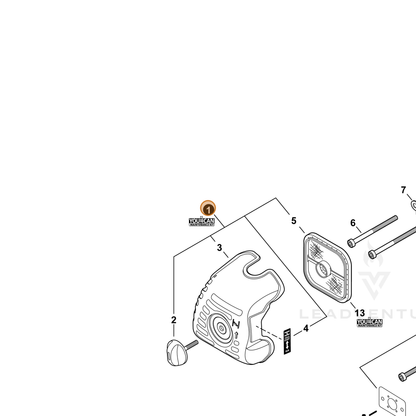 ECHO part 90116Y — IPL diagram snippet (6x zoom, amber highlight)