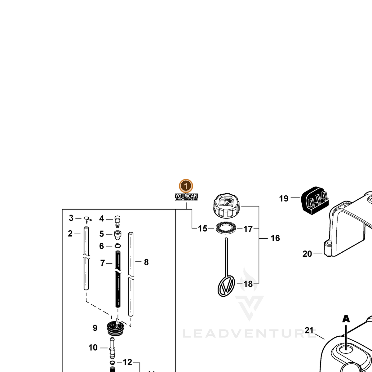 ECHO part 90158Y — IPL diagram snippet (6x zoom, amber highlight)