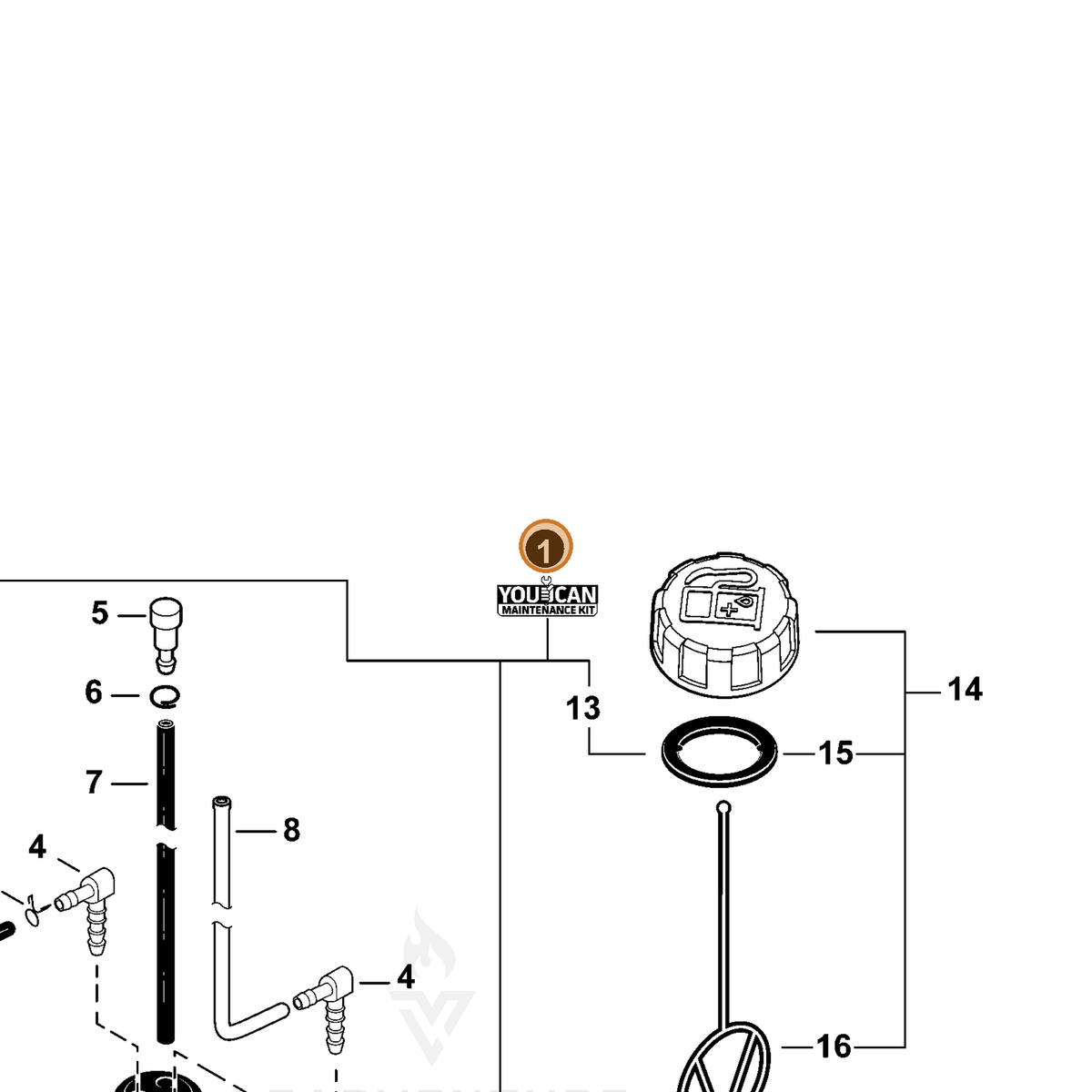ECHO part 90180Y — IPL diagram snippet (6x zoom, amber highlight)