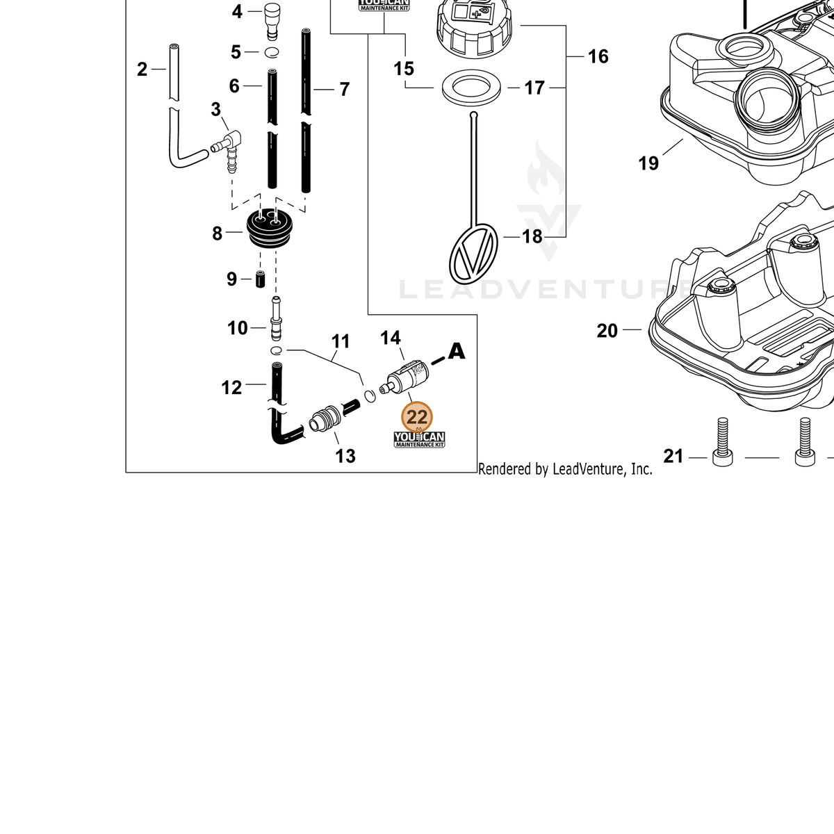 ECHO part 90181Y — IPL diagram snippet (6x zoom, amber highlight)