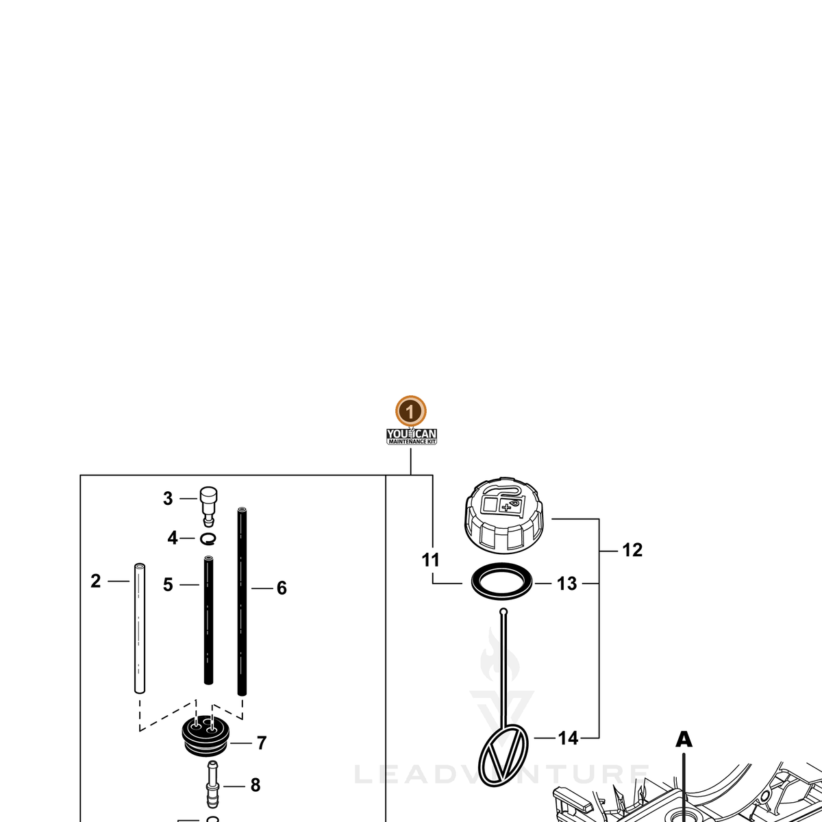 ECHO part 90184Y — IPL diagram snippet (6x zoom, amber highlight)