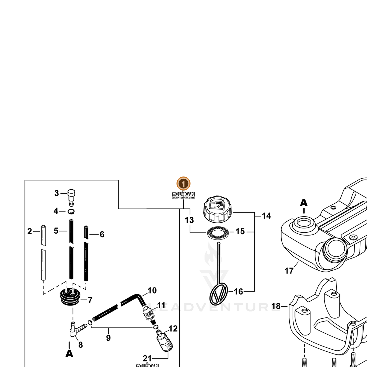 ECHO part 90190Y — IPL diagram snippet (6x zoom, amber highlight)