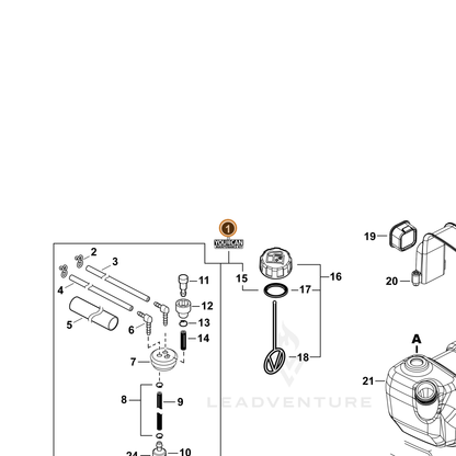 ECHO part 90195Y — IPL diagram snippet (6x zoom, amber highlight)