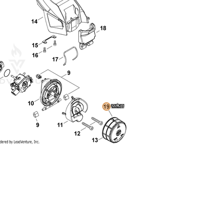 ECHO part 90197Y — IPL diagram snippet (6x zoom, amber highlight)