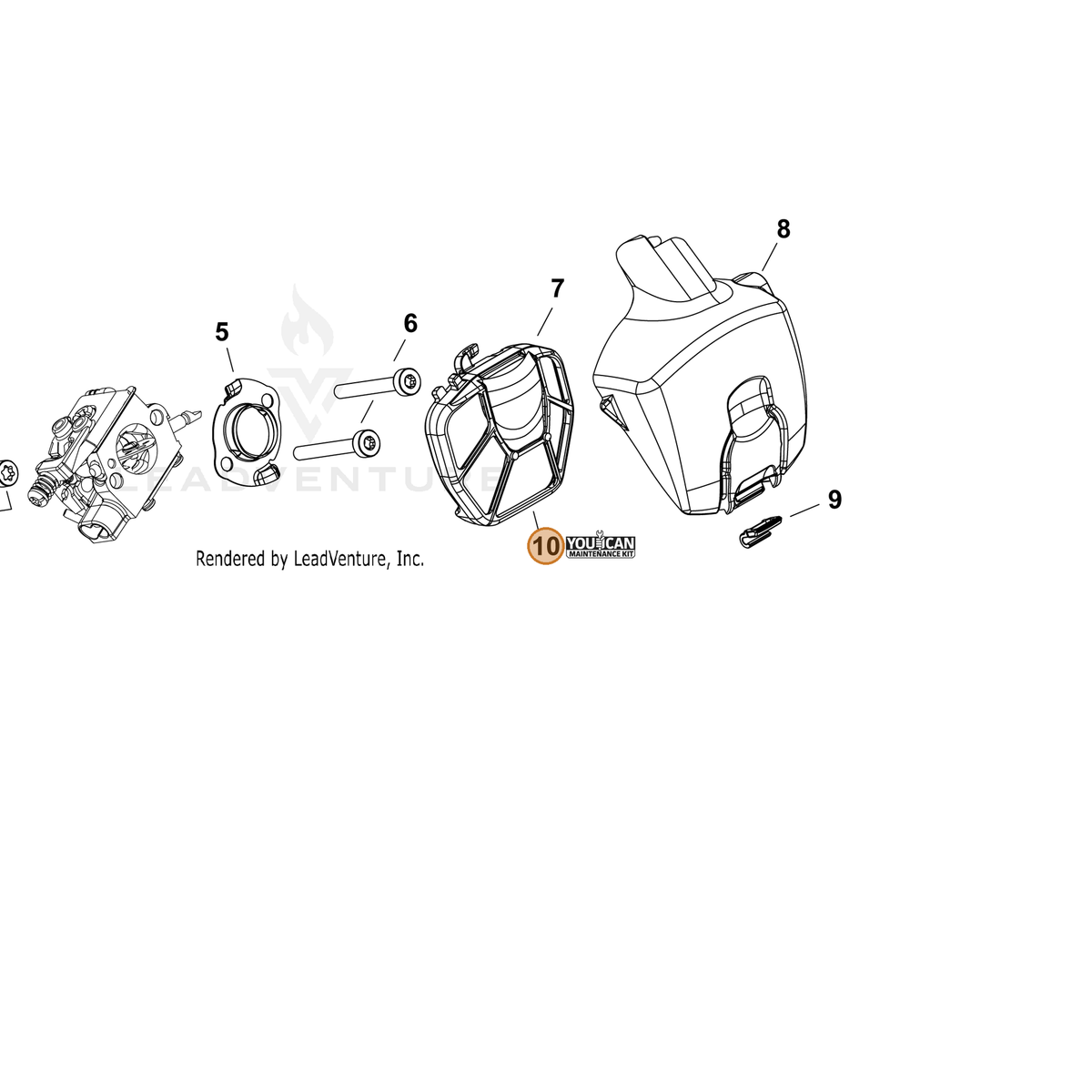 ECHO part 90201Y — IPL diagram snippet (6x zoom, amber highlight)