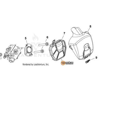 ECHO part 90201Y — IPL diagram snippet (6x zoom, amber highlight)
