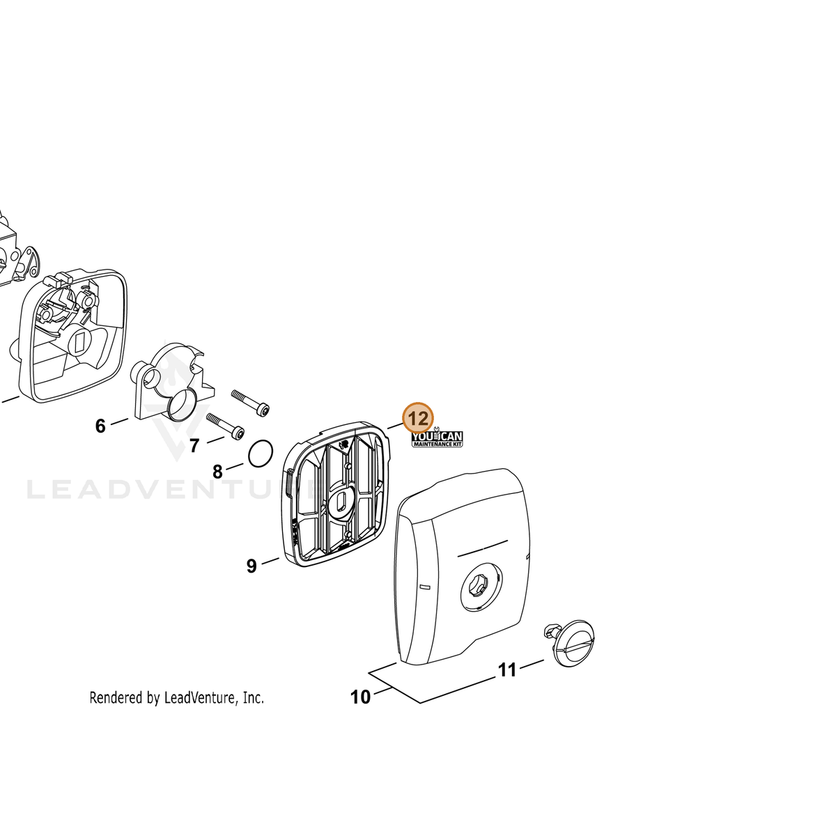 ECHO part 90202Y — IPL diagram snippet (6x zoom, amber highlight)