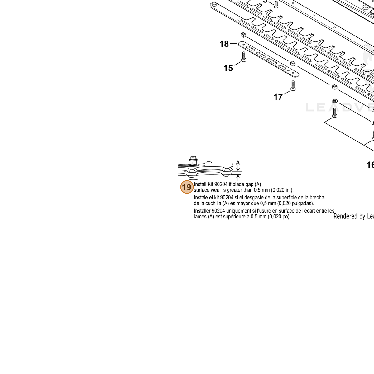 ECHO part 90204 — IPL diagram snippet (6x zoom, amber highlight)